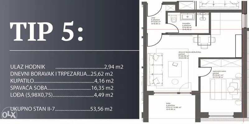 Bjelašnica / Apartman / 53,56 m2 / NOVOGRADNJA 1