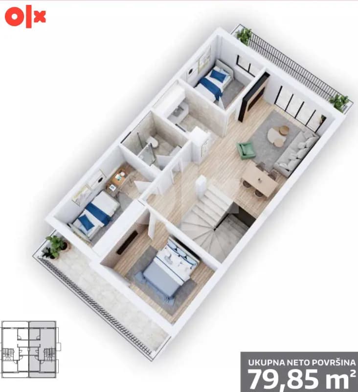 Luksuzni stanovi u Novom Sadu, 80m2, novogradnja 2