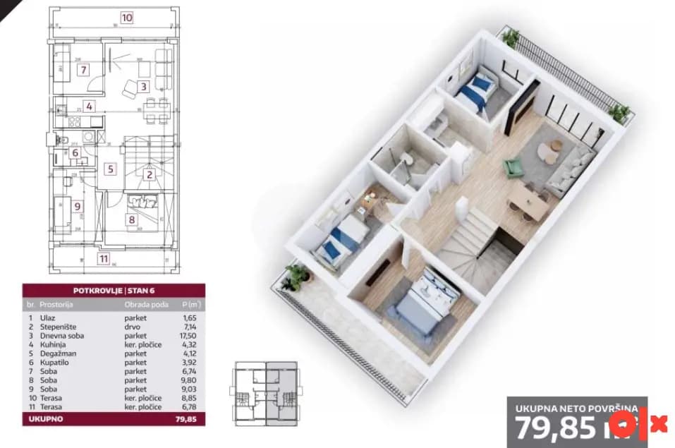 Luksuzni stanovi u Novom Sadu, 80m2, novogradnja 1
