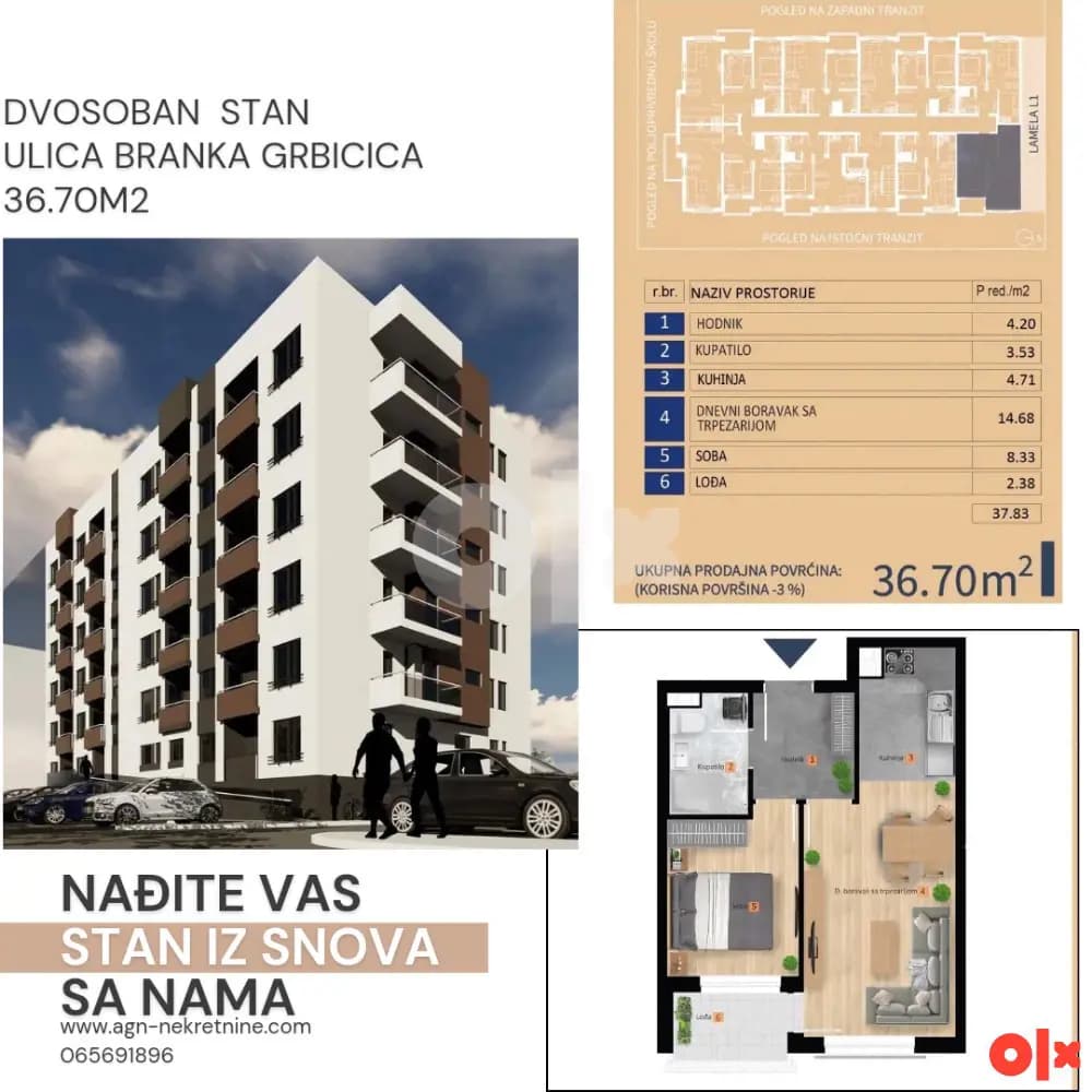 Stan Banja Luka 36.70m2, Lazarevo/Budzak 2
