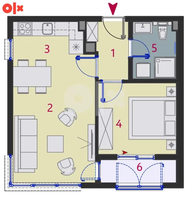 Dvosoban stan 45,17 m2 SKYLINE PLAZA Irac - Tuzla 3