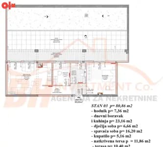 Stan novogradnja Tuzla 80.86m2 3